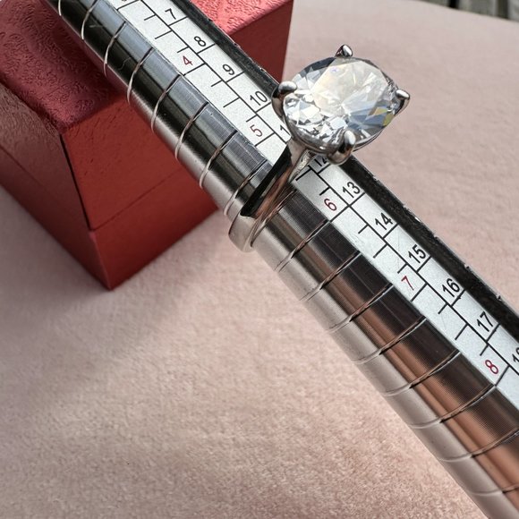 5 Carat Cubic Zirconia Oval Solitaire Engagement Ring - Picture 9 of 17